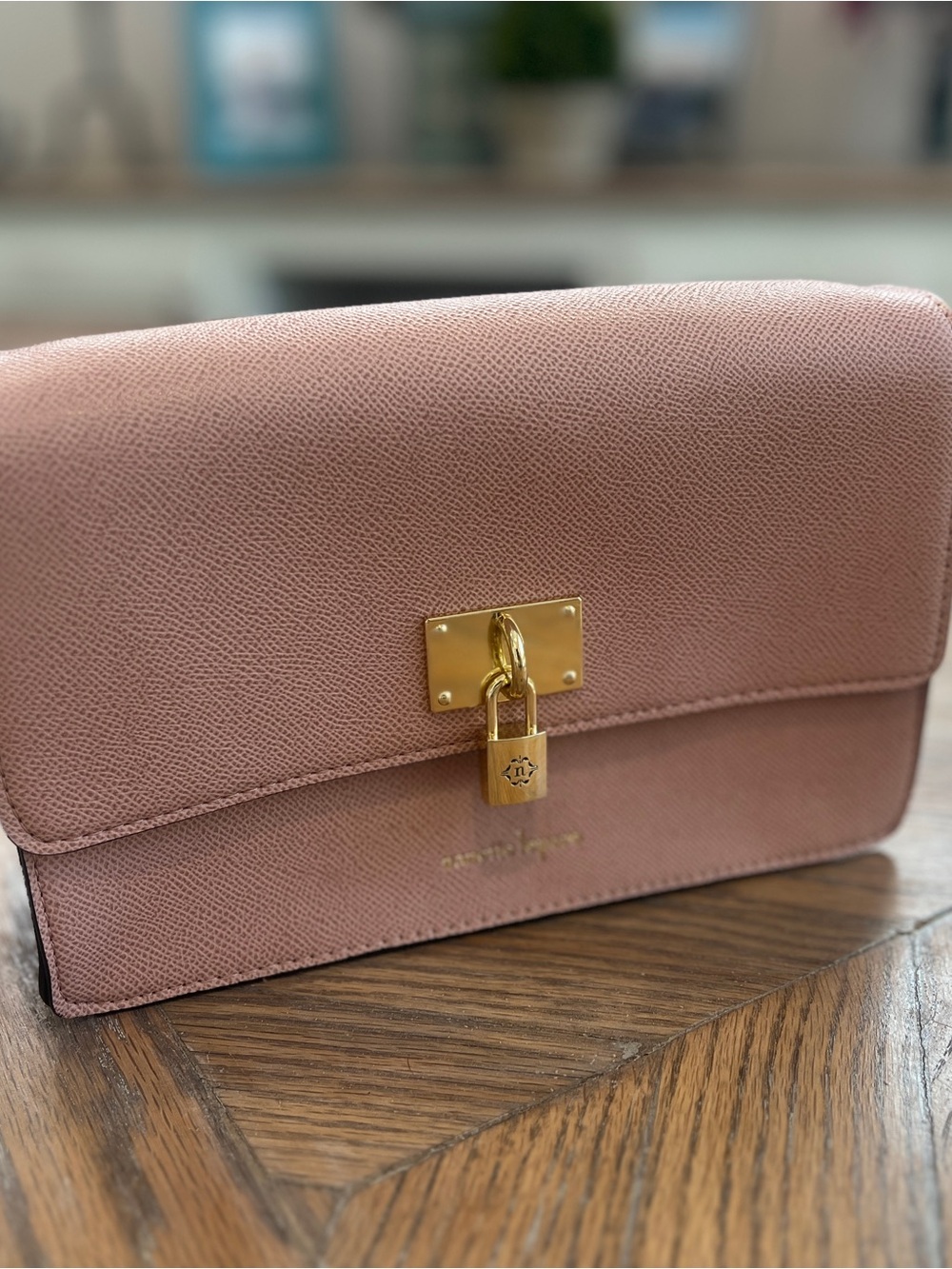 Nanette Lapore Pink Crossbody Bag with Gold Padlock